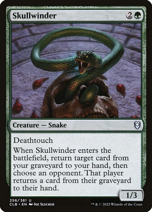 Skullwinder, carta Magic di tipo Creature — Snake illustrata da Joe Slucher