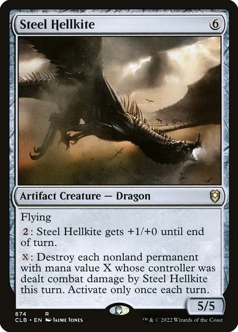 Steel Hellkite, carta Magic di tipo Artifact Creature — Dragon illustrata da Jaime Jones