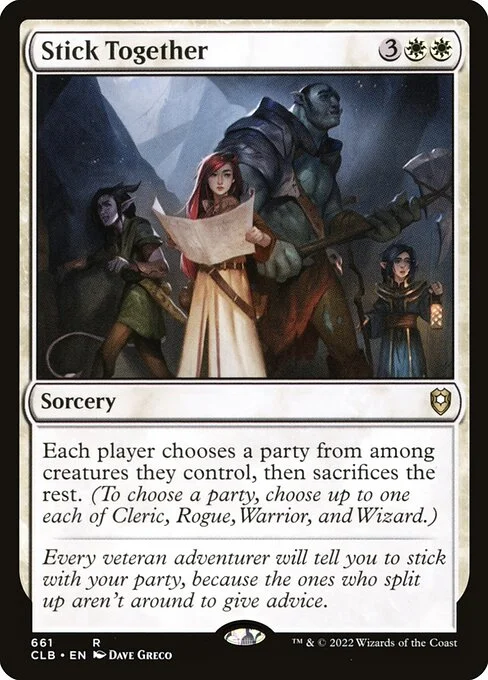 Stick Together, carta Magic di tipo Sorcery illustrata da Dave Greco