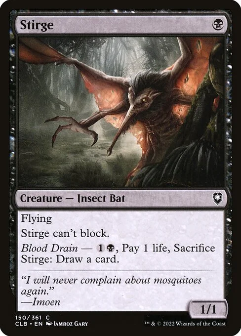 Stirge, carta Magic di tipo Creature — Insect Bat illustrata da Jamroz Gary