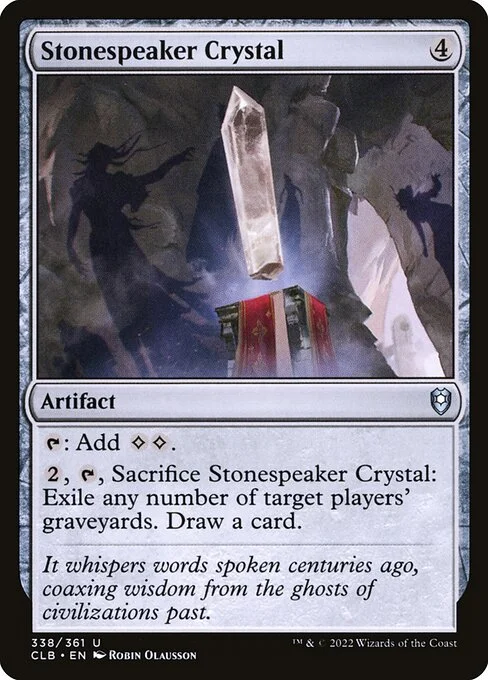 Stonespeaker Crystal, carta Magic di tipo Artifact illustrata da Robin Olausson