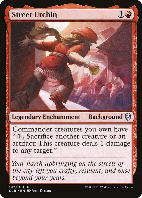 Street Urchin, carta Magic di tipo Legendary Enchantment — Background illustrata da Julie Dillon