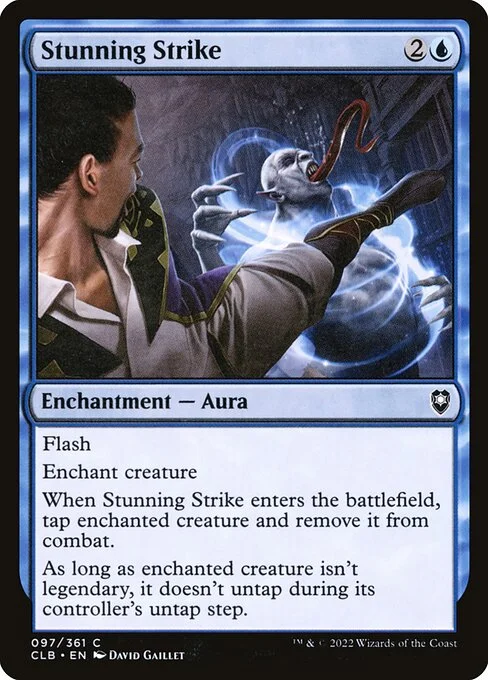 Stunning Strike, carta Magic di tipo Enchantment — Aura illustrata da David Gaillet