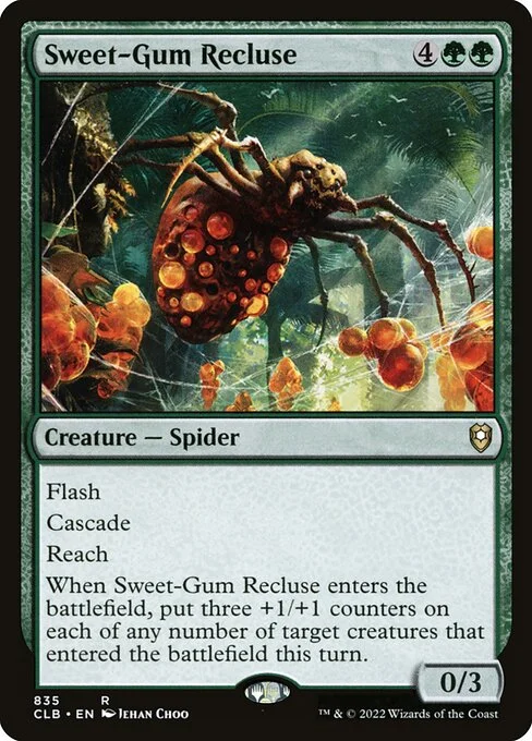 Sweet-Gum Recluse, carta Magic di tipo Creature — Spider illustrata da Jehan Choo