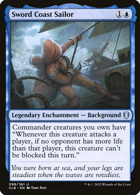 Sword Coast Sailor, carta Magic di tipo Legendary Enchantment — Background illustrata da Tony Foti