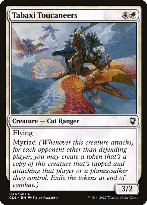 Tabaxi Toucaneers, carta Magic di tipo Creature — Cat Ranger illustrata da Filipe Pagliuso