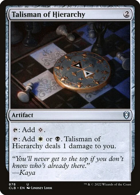 Talisman of Hierarchy, carta Magic di tipo Artifact illustrata da Lindsey Look