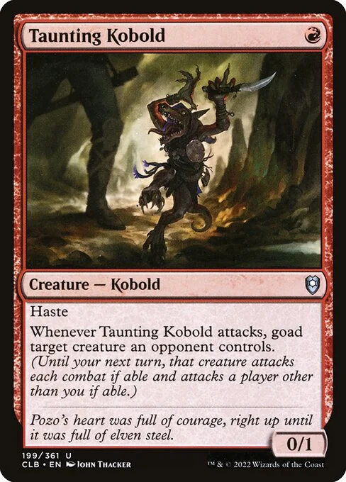 Taunting Kobold, carta Magic di tipo Creature — Kobold illustrata da John Thacker