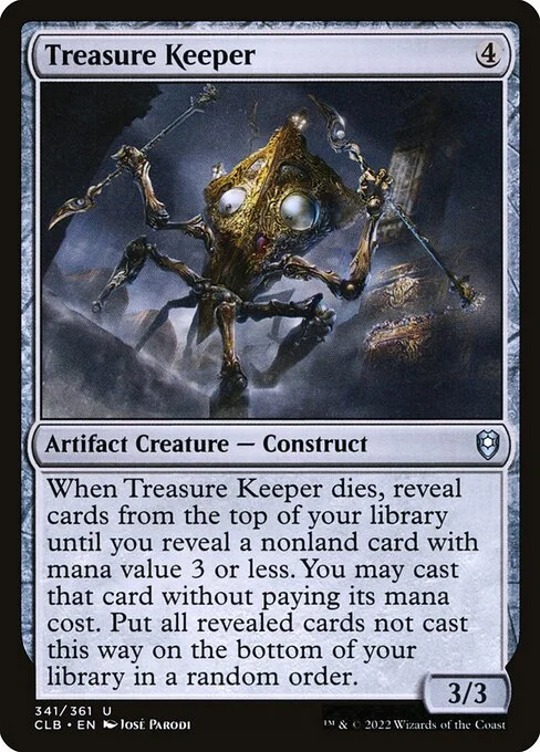 Treasure Keeper, carta Magic di tipo Artifact Creature — Construct illustrata da José Parodi