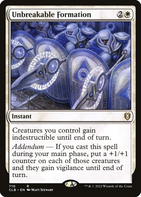 Unbreakable Formation, carta Magic di tipo Instant illustrata da Matt Stewart