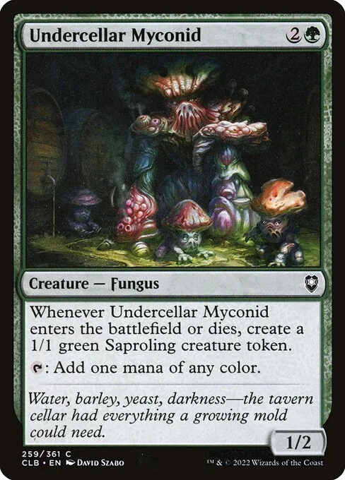 Undercellar Myconid, carta Magic di tipo Creature — Fungus illustrata da David Szabo