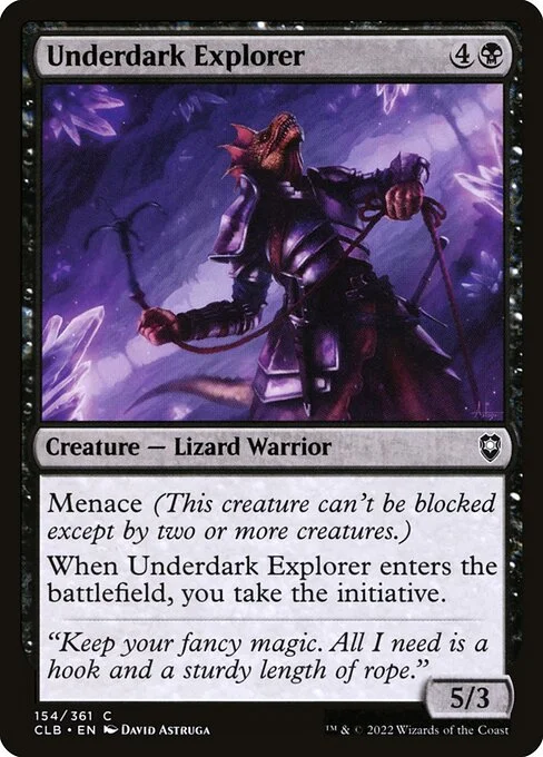 Underdark Explorer, carta Magic di tipo Creature — Lizard Warrior illustrata da David Astruga