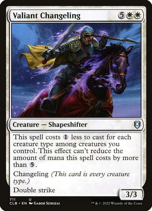 Valiant Changeling, carta Magic di tipo Creature — Shapeshifter illustrata da Gabor Szikszai