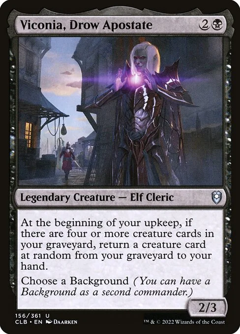 Viconia, Drow Apostate, carta Magic di tipo Legendary Creature — Elf Cleric illustrata da Daarken
