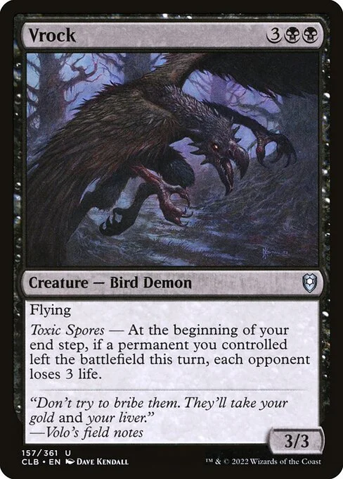 Vrock, carta Magic di tipo Creature — Bird Demon illustrata da Dave Kendall