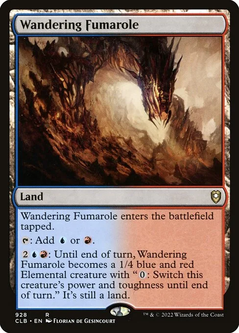 Wandering Fumarole, carta Magic di tipo Land illustrata da Florian de Gesincourt