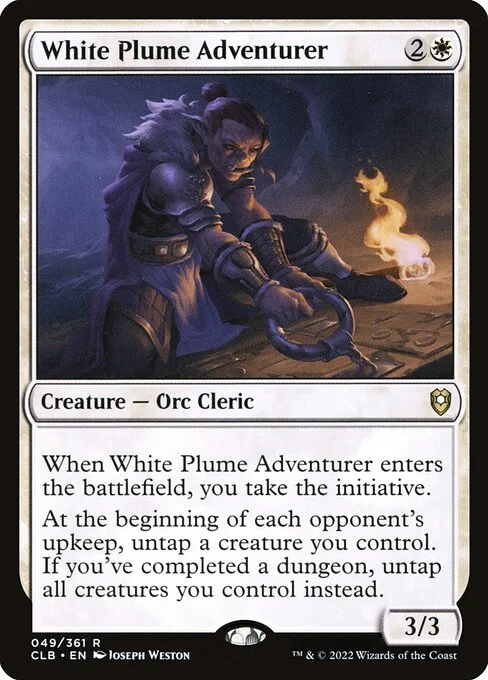 White Plume Adventurer, carta Magic di tipo Creature — Orc Cleric illustrata da Joseph Weston