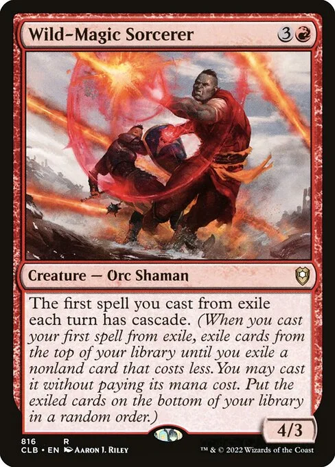 Wild-Magic Sorcerer, carta Magic di tipo Creature — Orc Shaman Sorcerer illustrata da Aaron J. Riley
