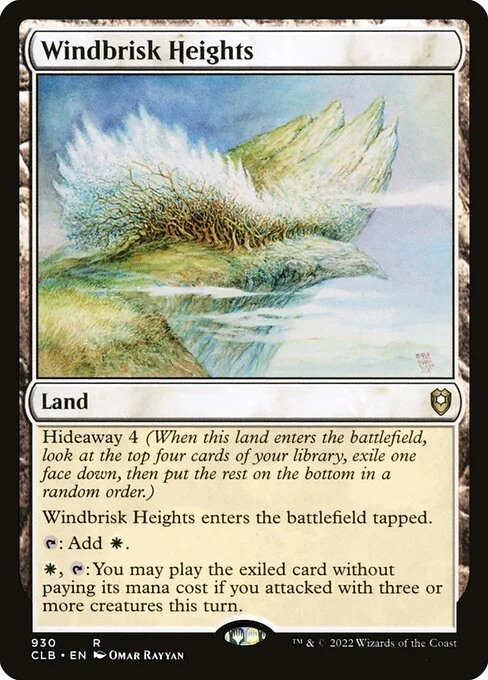 Windbrisk Heights, carta Magic di tipo Land illustrata da Omar Rayyan