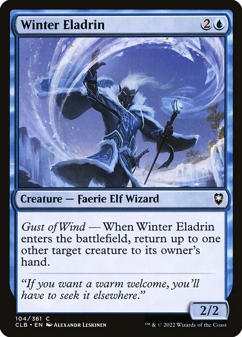 Winter Eladrin, carta Magic di tipo Creature — Faerie Elf Wizard illustrata da Alexandr Leskinen