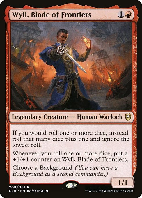 Wyll, Blade of Frontiers, carta Magic di tipo Legendary Creature — Human Warlock illustrata da Mads Ahm