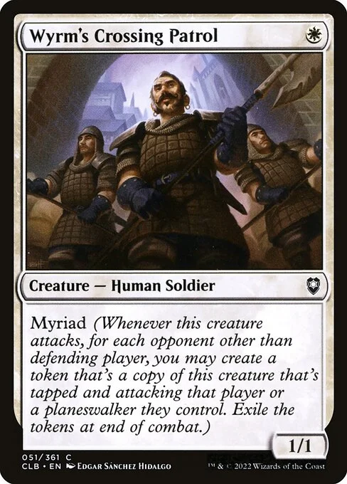 Wyrm's Crossing Patrol, carta Magic di tipo Creature — Human Soldier illustrata da Edgar Sánchez Hidalgo