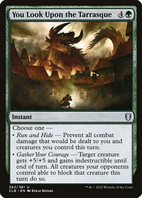 You Look Upon the Tarrasque, carta Magic di tipo Instant illustrata da Kekai Kotaki