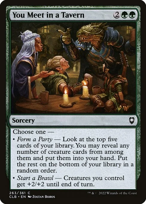 You Meet in a Tavern, carta Magic di tipo Sorcery illustrata da Zoltan Boros
