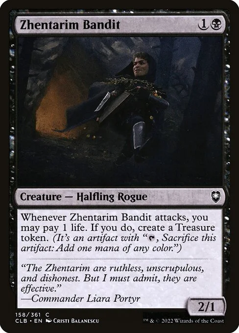 Zhentarim Bandit, carta Magic di tipo Creature — Halfling Rogue illustrata da Cristi Balanescu