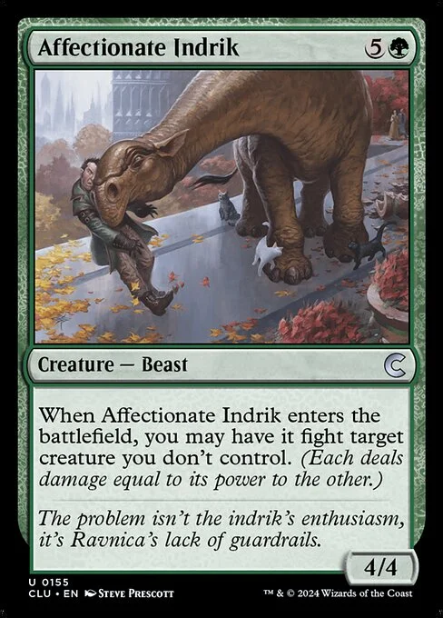 Affectionate Indrik, carta Magic di tipo Creature — Beast illustrata da Steve Prescott