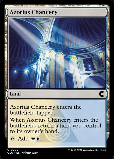 Azorius Chancery, carta Magic di tipo Land illustrata da John Avon