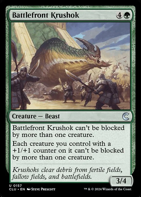 Battlefront Krushok, carta Magic di tipo Creature — Beast illustrata da Steve Prescott