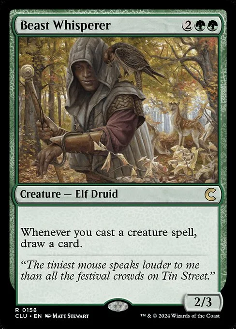 Beast Whisperer, carta Magic di tipo Creature — Elf Druid illustrata da Matt Stewart