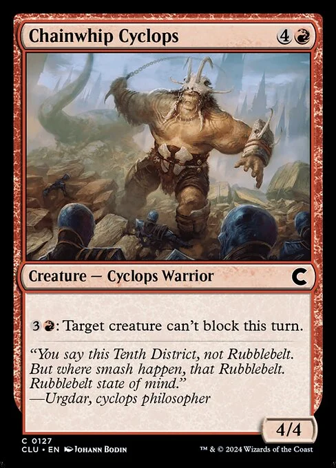 Chainwhip Cyclops, carta Magic di tipo Creature — Cyclops Warrior illustrata da Johann Bodin