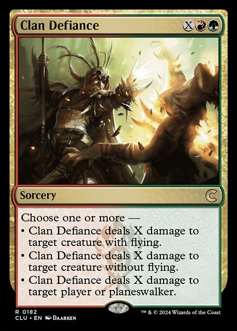 Clan Defiance, carta Magic di tipo Sorcery illustrata da Daarken