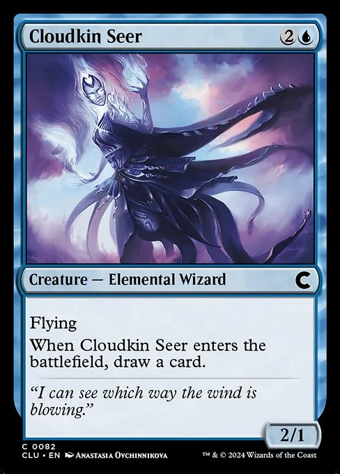 Cloudkin Seer, carta Magic di tipo Creature — Elemental Wizard illustrata da Anastasia Ovchinnikova