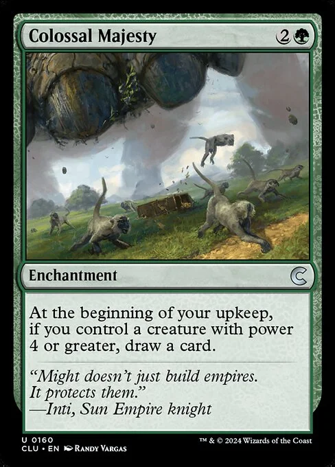 Colossal Majesty, carta Magic di tipo Enchantment illustrata da Randy Vargas