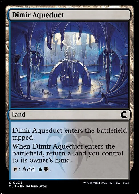 Dimir Aqueduct, carta Magic di tipo Land illustrata da John Avon