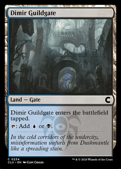 Dimir Guildgate, carta Magic di tipo Land — Gate illustrata da Cliff Childs