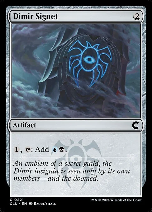 Dimir Signet, carta Magic di tipo Artifact illustrata da Raoul Vitale