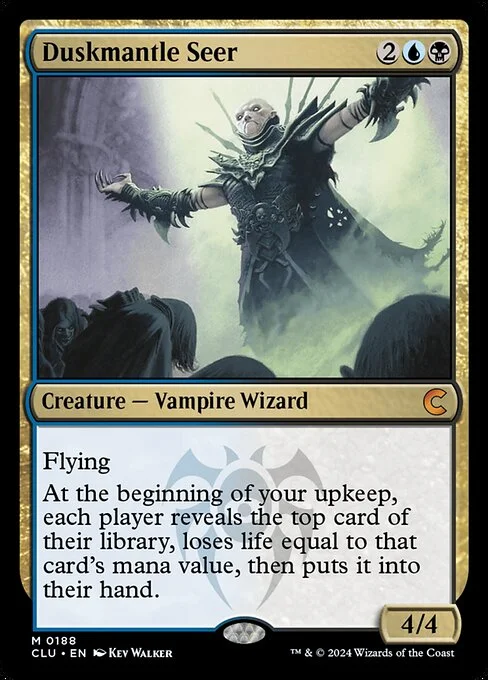 Duskmantle Seer, carta Magic di tipo Creature — Vampire Wizard illustrata da Kev Walker