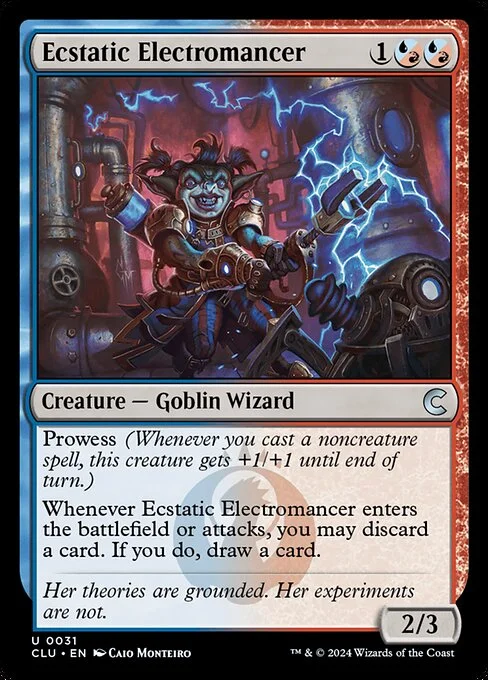 Ecstatic Electromancer, carta Magic di tipo Creature — Goblin Wizard illustrata da Caio Monteiro