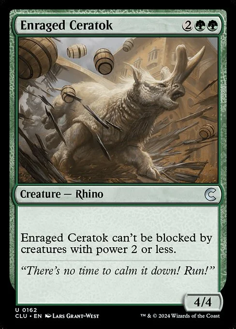 Enraged Ceratok, carta Magic di tipo Creature — Rhino illustrata da Lars Grant-West