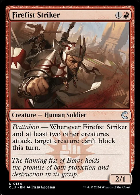Firefist Striker, carta Magic di tipo Creature — Human Soldier illustrata da Tyler Jacobson