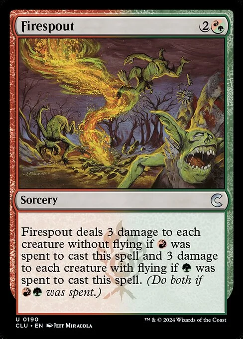 Firespout, carta Magic di tipo Sorcery illustrata da Jeff Miracola