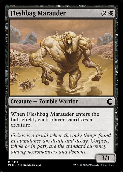 Fleshbag Marauder, carta Magic di tipo Creature — Zombie Warrior illustrata da Mark Zug