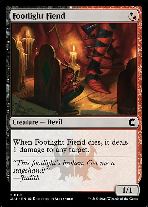 Footlight Fiend, carta Magic di tipo Creature — Devil illustrata da Deruchenko Alexander