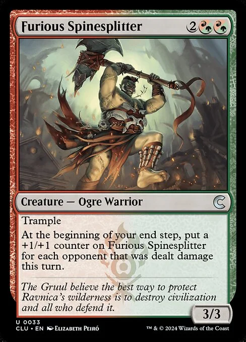 Furious Spinesplitter, carta Magic di tipo Creature — Ogre Warrior illustrata da Elizabeth Peiró