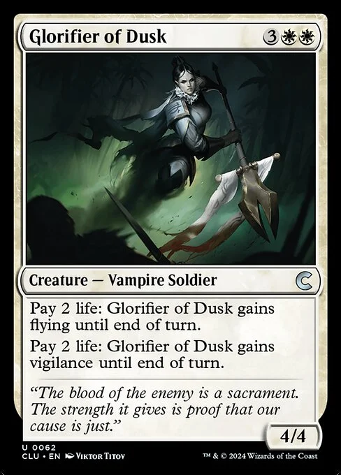 Glorifier of Dusk, carta Magic di tipo Creature — Vampire Soldier illustrata da Viktor Titov