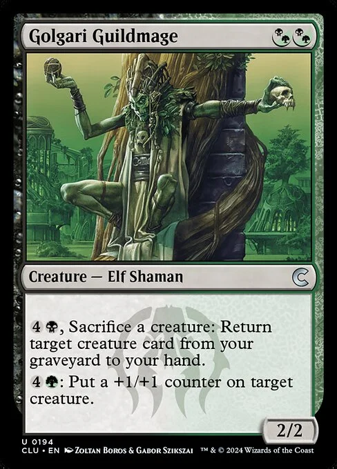 Golgari Guildmage, carta Magic di tipo Creature — Elf Shaman illustrata da Zoltan Boros & Gabor Szikszai